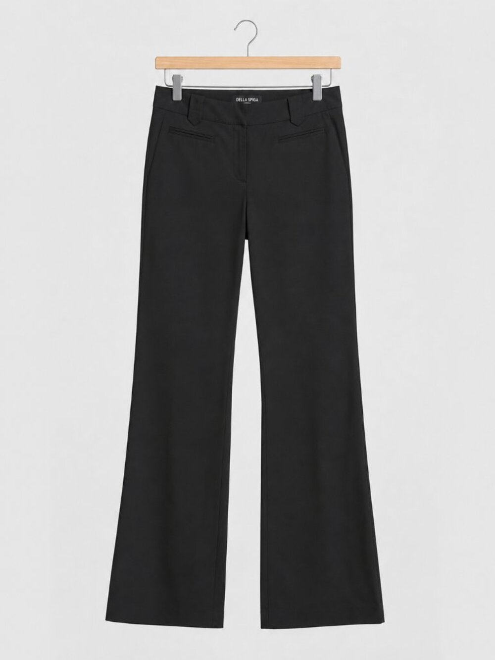Stretch Flare Pants 10 Black Y2K Office Tailored Minimalist Academia